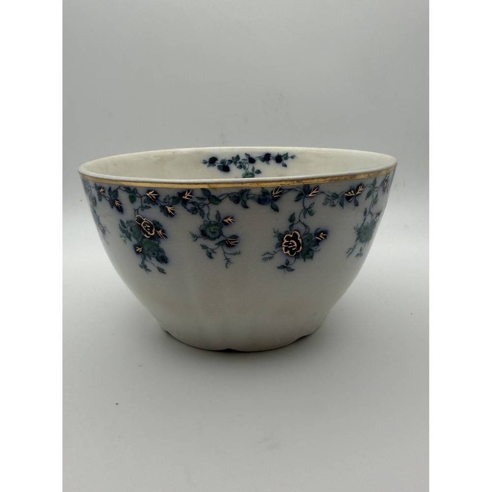 Antique Dunn Bennett Roserie Slop Waste Bowl Burslem England Gilt Floral 6"